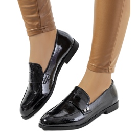 Sorte lak loafers fra Abela