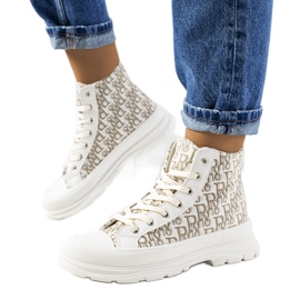 Beige sneakers, damesko, Chester