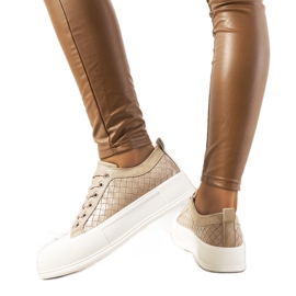 Beige sneakers med tyk Luther-sål