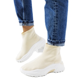 Beige high-top sneakers
