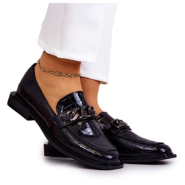 Vinceza Læder Loafers Loafers med sort Killen kæde