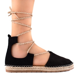 Lucky Shoes Bundet sort Espadrilles