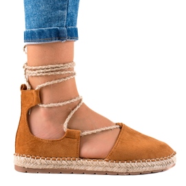 Lucky Shoes Bundne Camel Espadrilles brun