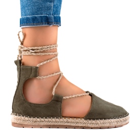 Lucky Shoes Bundne grønne espadriller