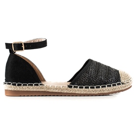 Anesia Paris Flettede Espadriller Med Spænde sort