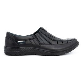 Olivier Herre sommer læder loafers 492MA sort