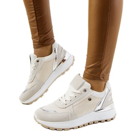 Beige skinnende Onio sneakers til kvinder