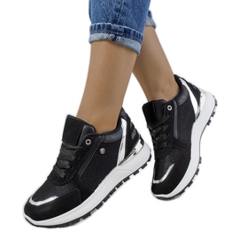 Sorte skinnende Onio sneakers til kvinder