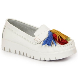 Læder loafers med frynser Filippo W PAW327B hvid