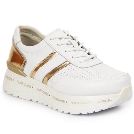 Lædersneakers på platformen Filippo W PAW328A hvid