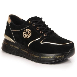 Lædersneakers på platformen Filippo W PAW330 sort