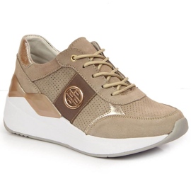 Lædersneakers på en kile Filippo W PAW331A beige