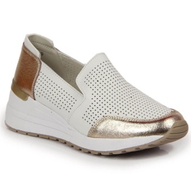Gennembrudte læder sneakers Filippo W PAW333B hvid