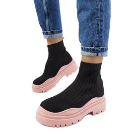 Sorte og lyserøde high-top sneakers fra Marks