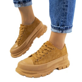 Brune sneakers på Baldi platformen flerfarvet gul