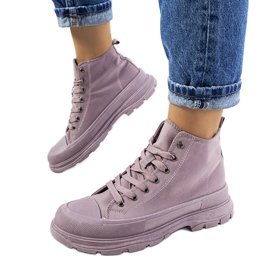 Violet ankelhøje sneakers på Boyes platformen