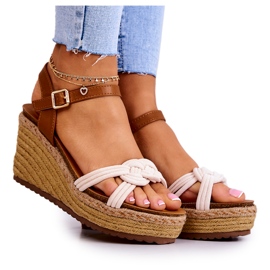FB2 Moderigtige kilesandaler Beige Roseville