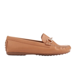 Marco Shoes Loafers med gylden ornament beige
