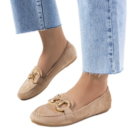Beige loafers med et Castor spænde