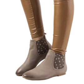 Lucciano grå matte slip-on støvler beige