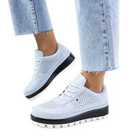 Blå gennembrudte sneakers fra Assels
