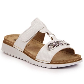 Velcro flip-flops med kæde blank Inblu W ARC11 hvid