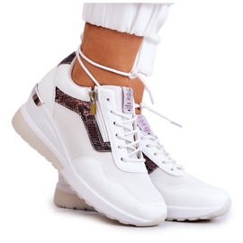 Damesneakers On Wedge Cross Jeans JJ2R4028C Hvid