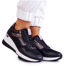 Kvinder Wedge Sneakers Cross Jeans JJ2R4027C Sort
