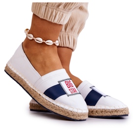 Kvinder Slip-On Espadrilles Big Star JJ274964 Hvid og Navy Blue