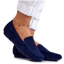 Dame ruskind Loafers Big Star JJ274659 Marineblå