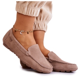 Dame ruskind Loafers Big Star JJ274658 Cappuccino beige brun