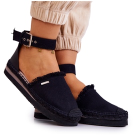 Dame espadriller med et spænde Big Star JJ274888 Sort