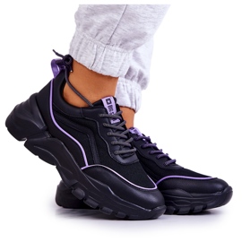Memory Foam Big Star JJ274786 Sorte sportssko violet