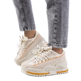 Beige sneakers til kvinder Savanne