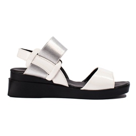 W. Potocki Hvide slip-on sandaler fra Potocki sølv