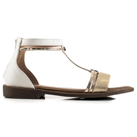 W. Potocki Potocki hvide sandaler gylden