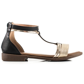 W. Potocki Potocki sorte sandaler gylden