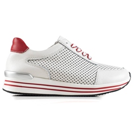 VINCEZA openwork sneakers hvid rød
