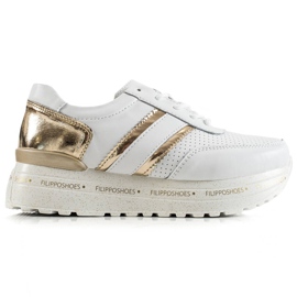 Filippo Hvide læder sneakers gylden