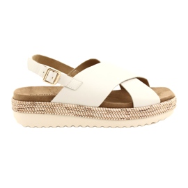 Caprice læder sandaler på platformen 9-28712 102 Hvid