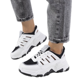 Hvide sneakers med udskæringer fra Heck sort