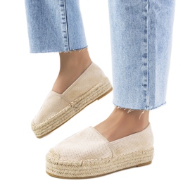 Beige Capelle gennembrudte espadriller