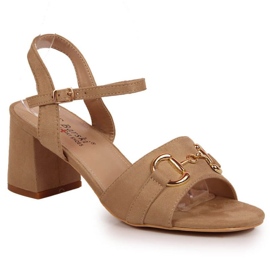 Sandaler på stolpen med dekorationen S.Barski W OLI158B beige