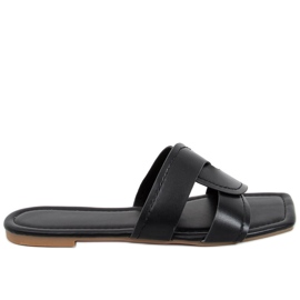 Slides med firkantet sål Nitya Black sort