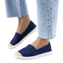 Tanner marineblå espadriller til kvinder