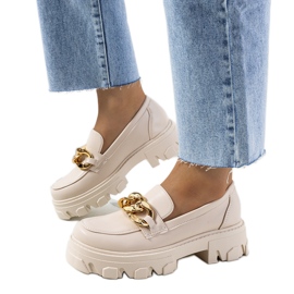 Beige loafers med Fouzia-kæde