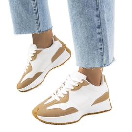 Beige Cohen damesneakers hvid