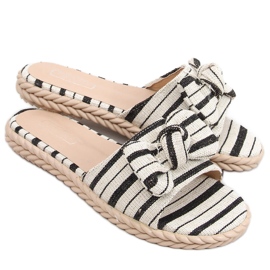 Adana Black dametøfler beige sort
