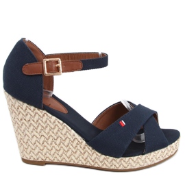 Sandaler på en kile Lamis Blue marine blå