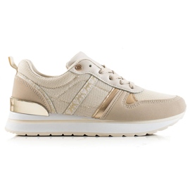 Sweet Shoes Klassiske komfortable sneakers beige gylden